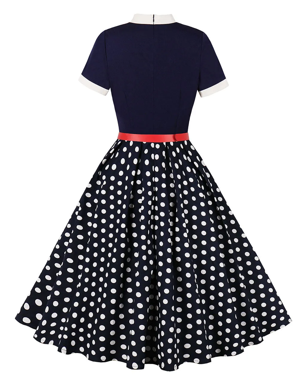 BowKnot Collar Polka Dots Vintage 1950S Dress