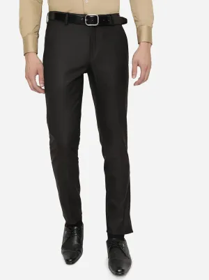 Brown Solid Super Slim Fit Formal Trouser | JadeBlue