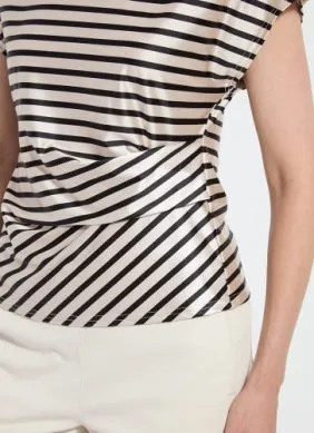 Bruna Side Draped Top with Coastal Print