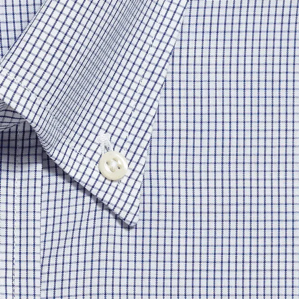 Button Down Graph Check Navy - Tailored