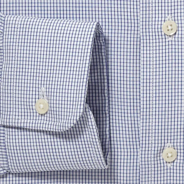 Button Down Graph Check Navy - Tailored