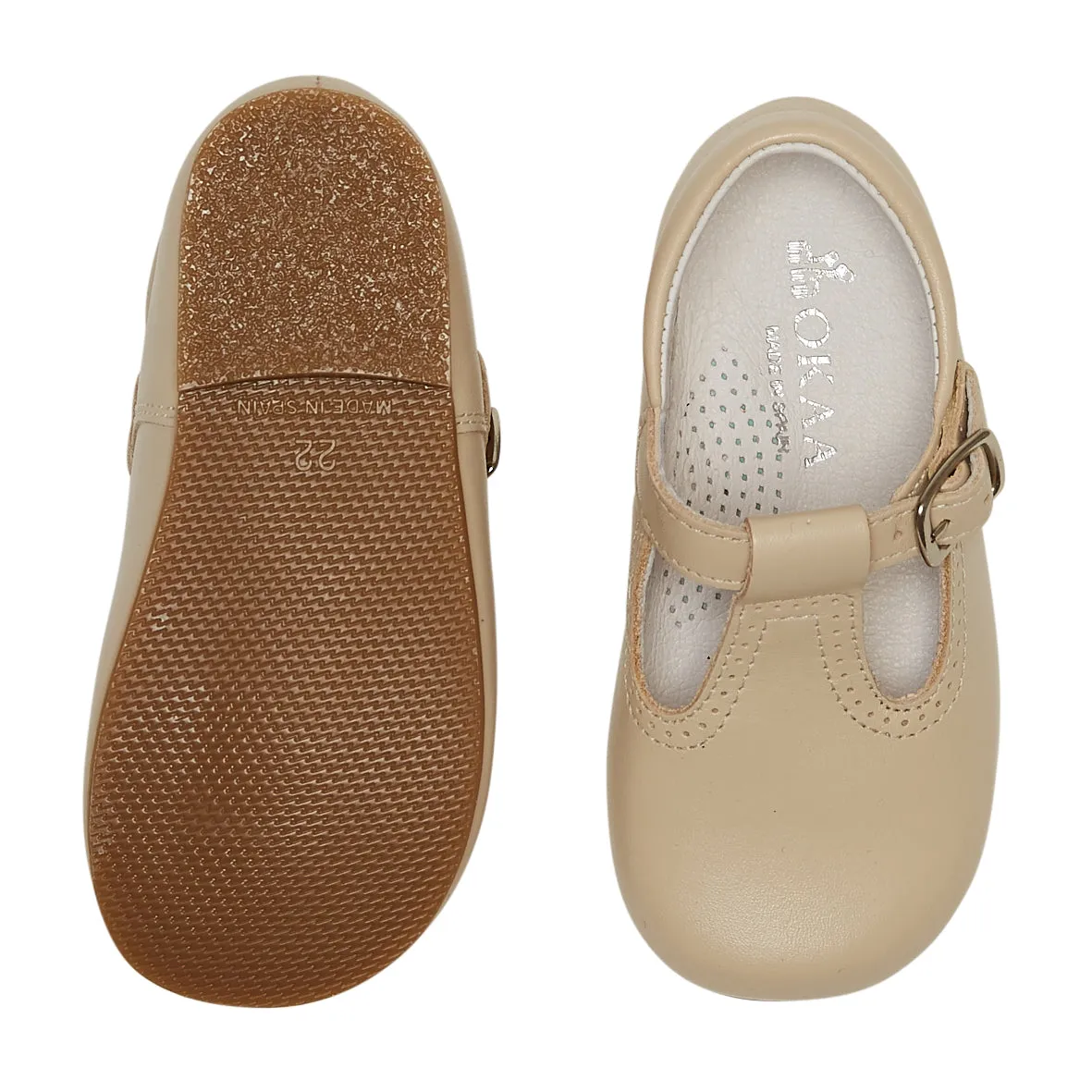 CAMEL T-BAR SHOES