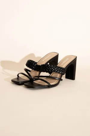 CARMEN BRAIDED STRAP SANDAL HEELS