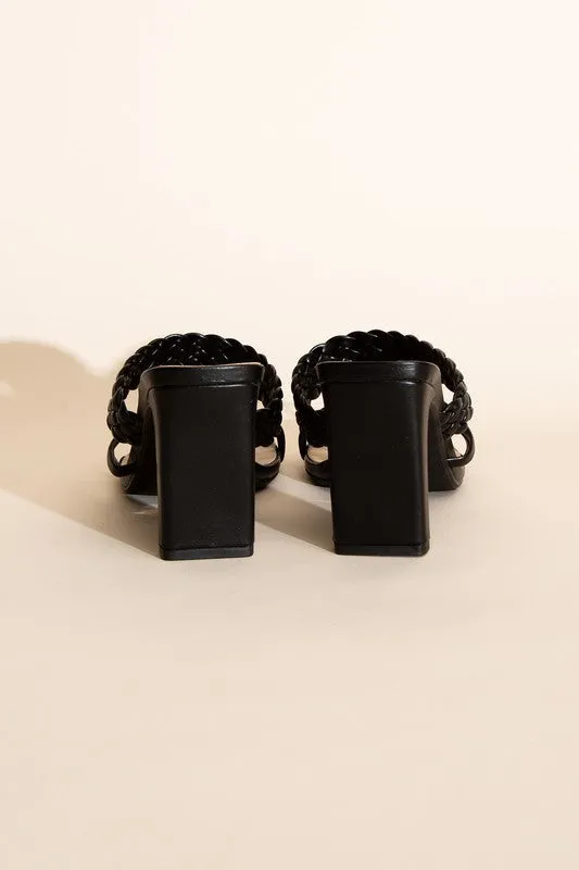 CARMEN BRAIDED STRAP SANDAL HEELS