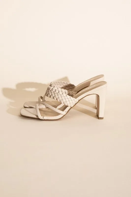 CARMEN BRAIDED STRAP SANDAL HEELS