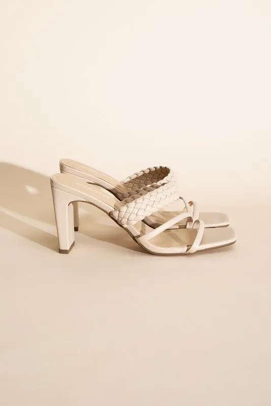 CARMEN BRAIDED STRAP SANDAL HEELS