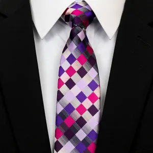 Celino Black and White 100% Woven Silk Tie for Men Necktie Premium Turkey Made