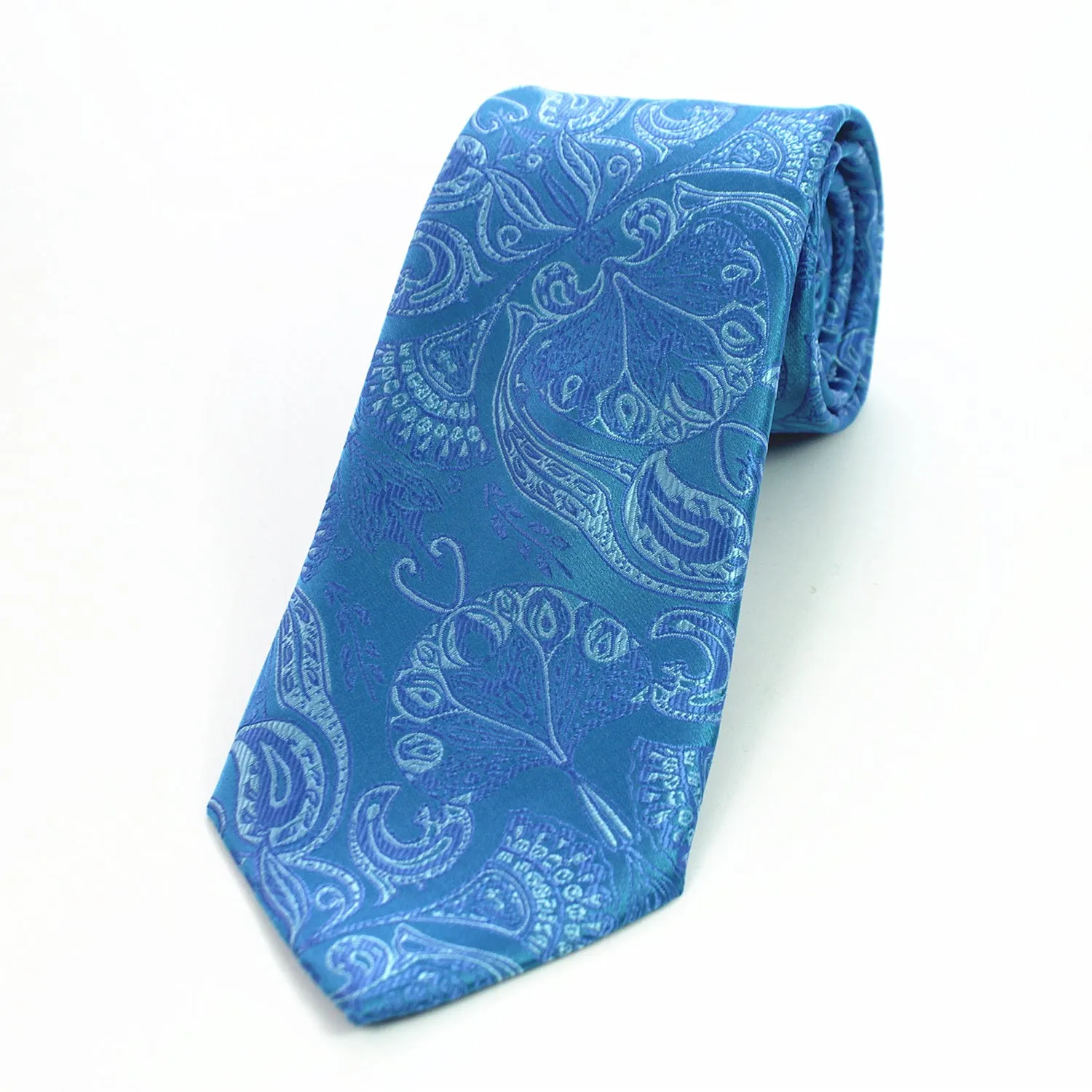 Celino Metalic Blue 100% Woven Silk Tie for Men Necktie Premium Turkey Made