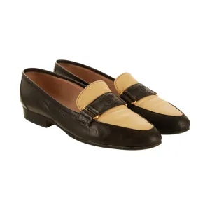 Chanel Tan Logo Loafers