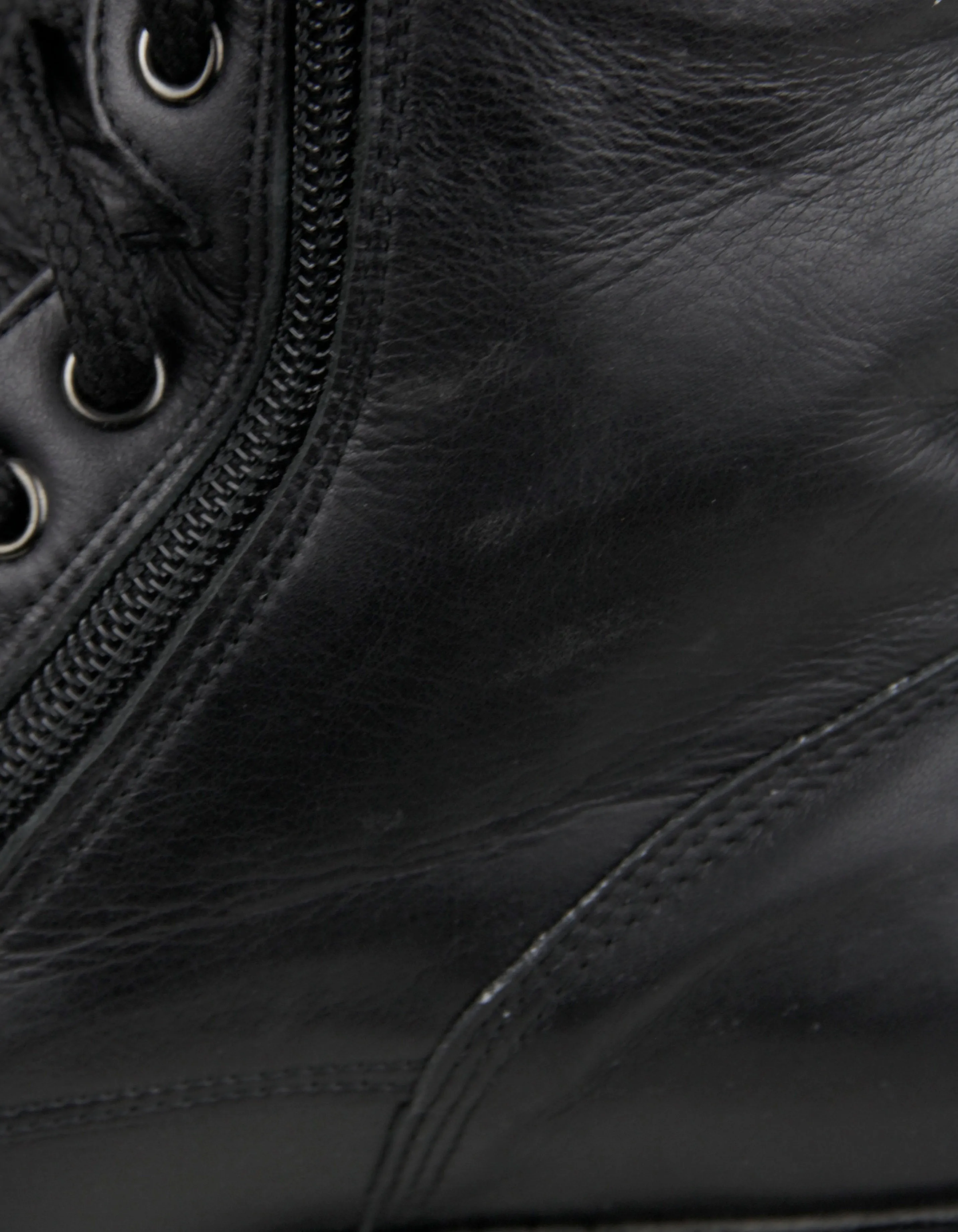 Chanel Vintage Black Leather CC Combat Boots sz 36
