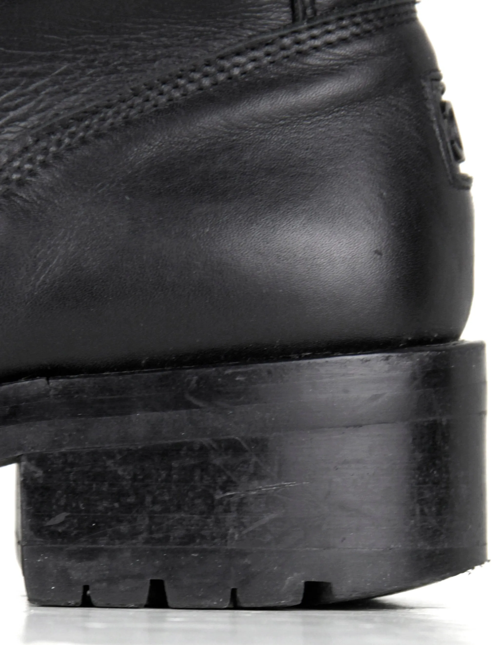 Chanel Vintage Black Leather CC Combat Boots sz 36
