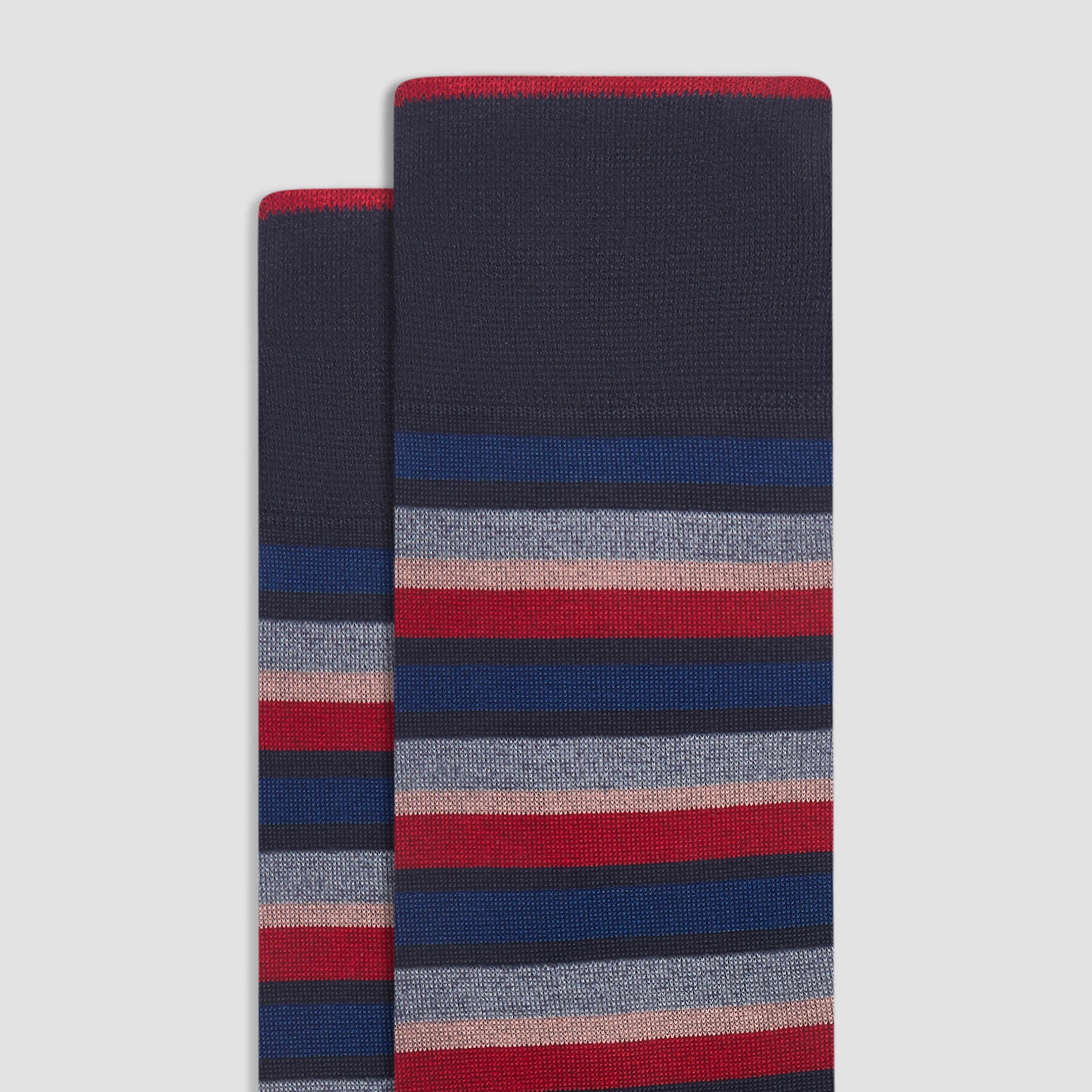 Checkerboard and Stripe Mid-Calf Socks