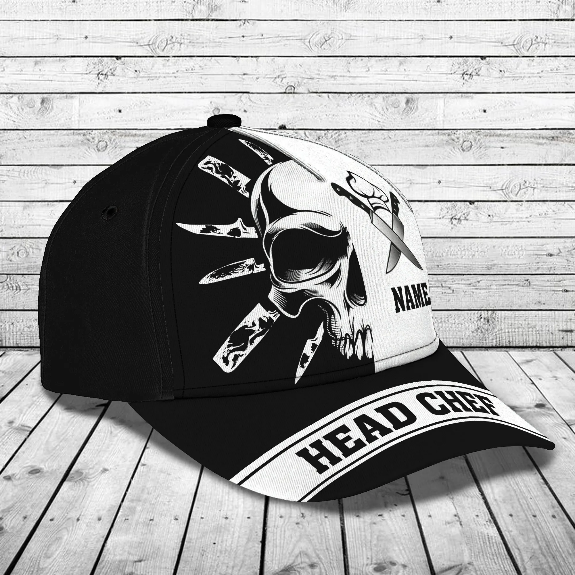 Chef & Skull - Personalized Name Cap -Loop- Hd98 28