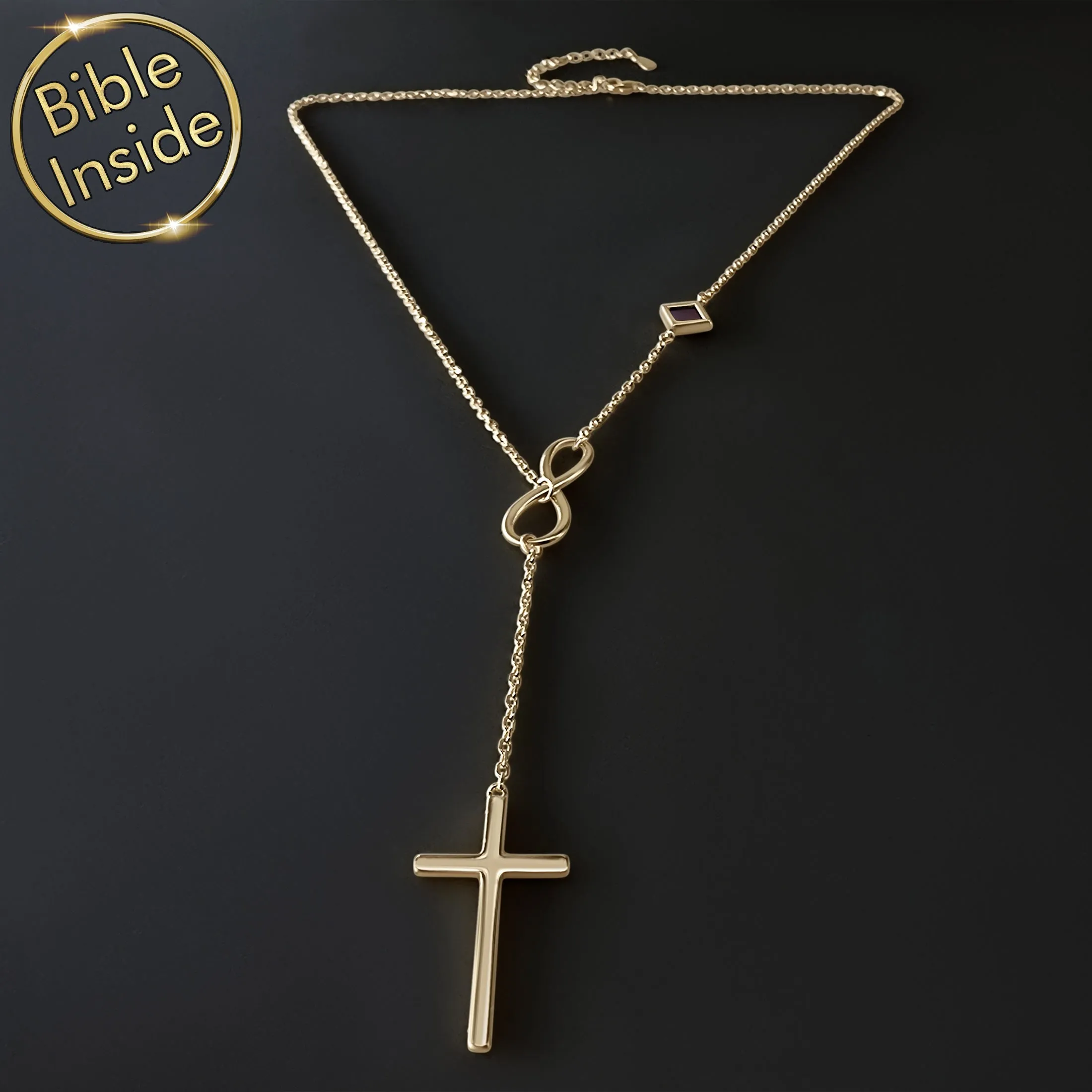 Christian Christmas Present: Cross Infinity Nano Bible - Forever Faith Necklace