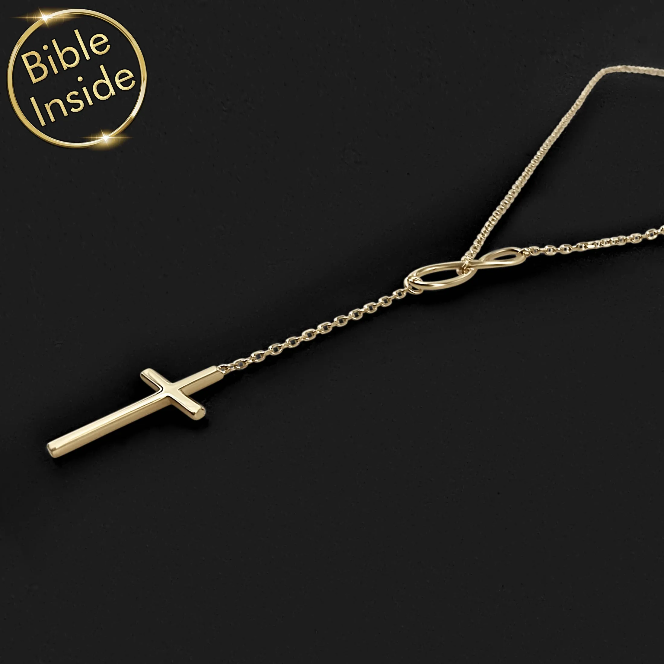 Christian Christmas Present: Cross Infinity Nano Bible - Forever Faith Necklace