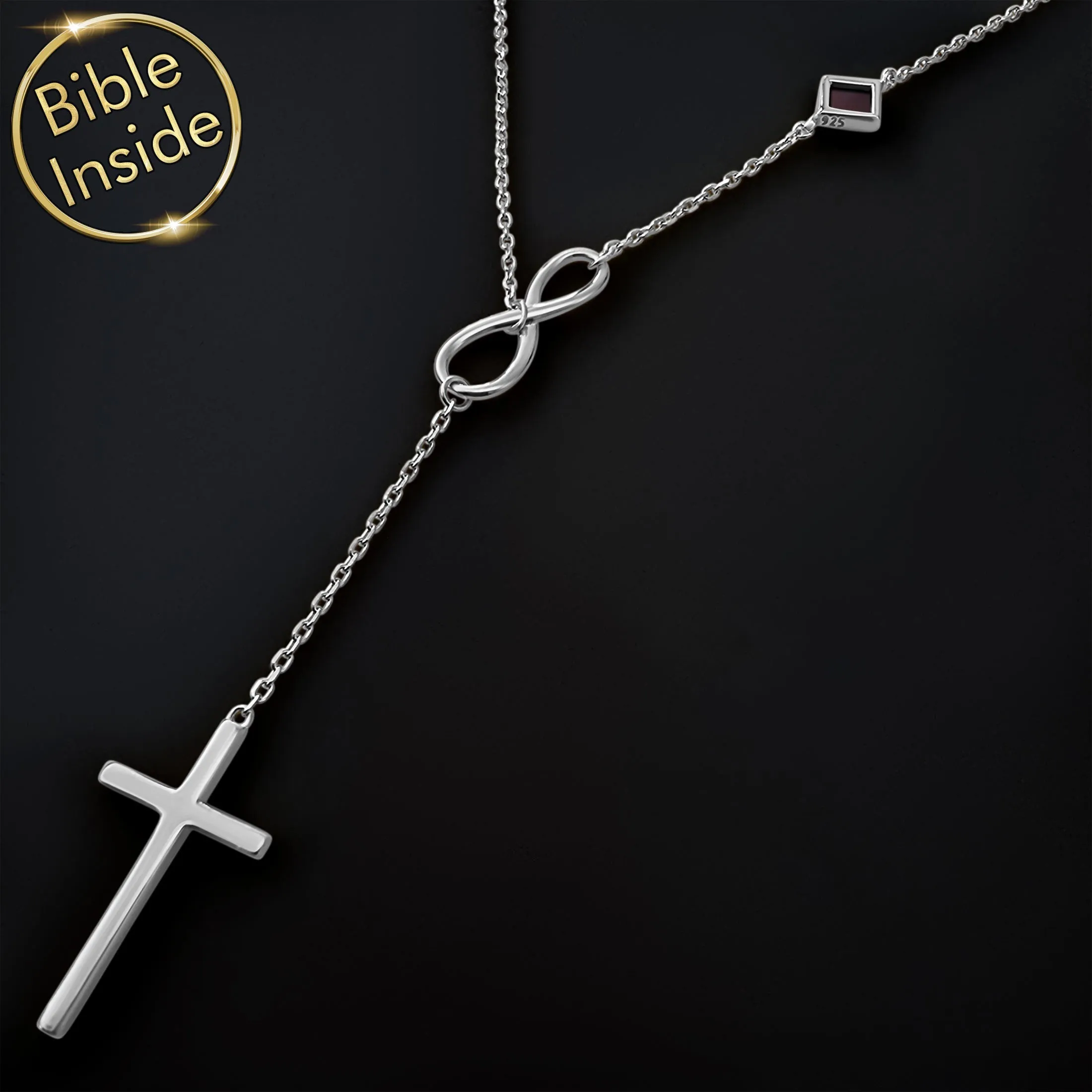 Christian Christmas Present: Cross Infinity Nano Bible - Forever Faith Necklace