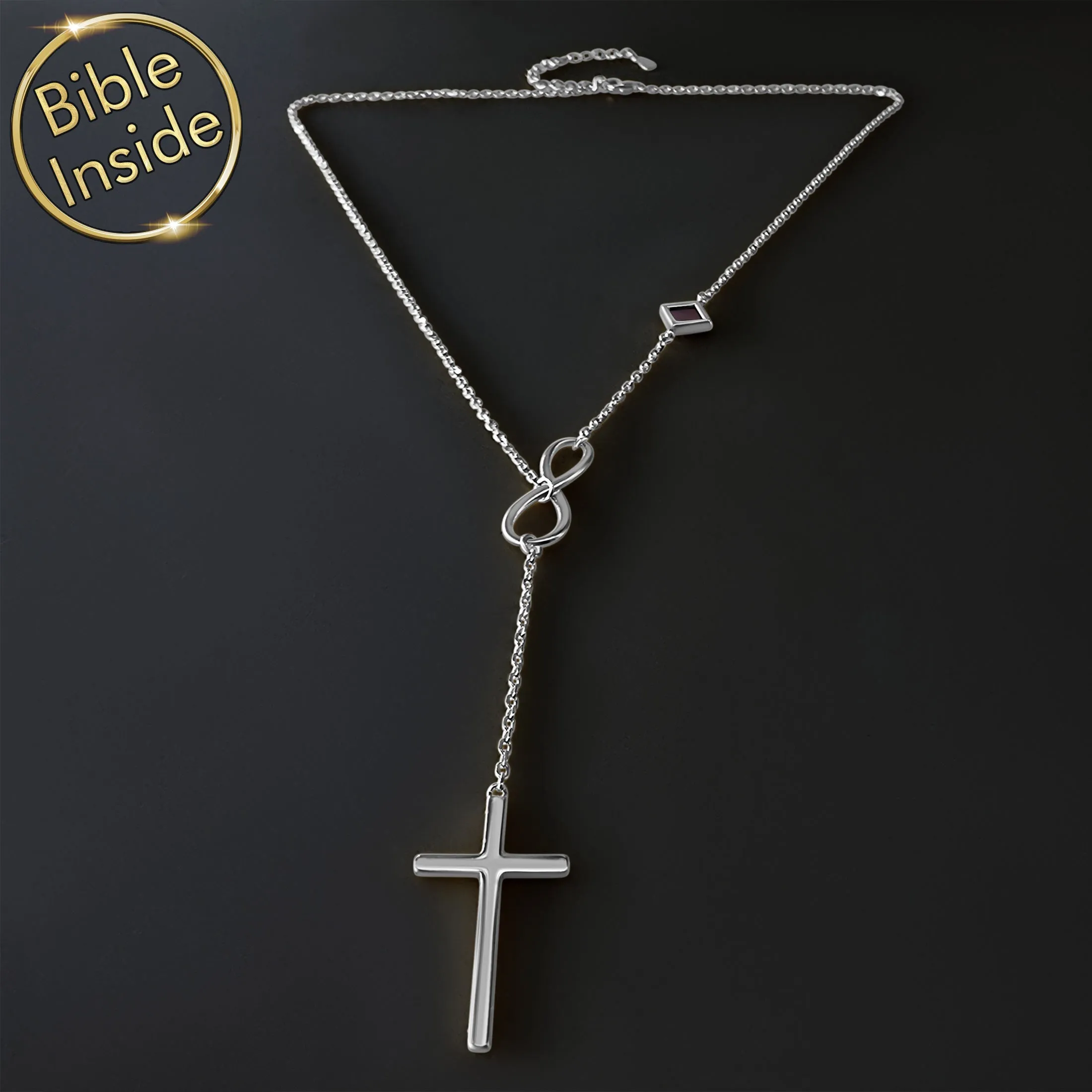 Christian Christmas Present: Cross Infinity Nano Bible - Forever Faith Necklace