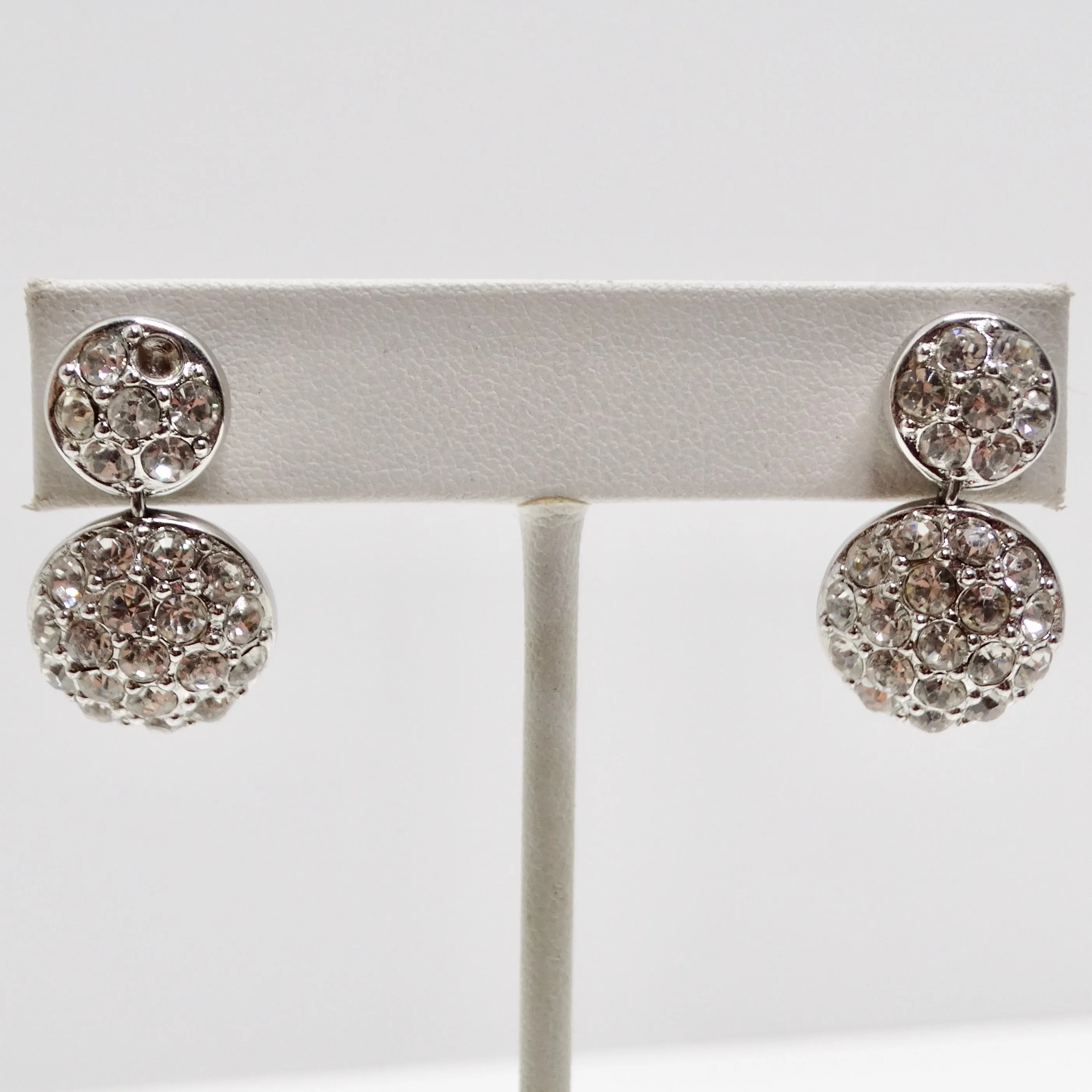 Christian Dior 1980s Rhinestone Dangle Earrings