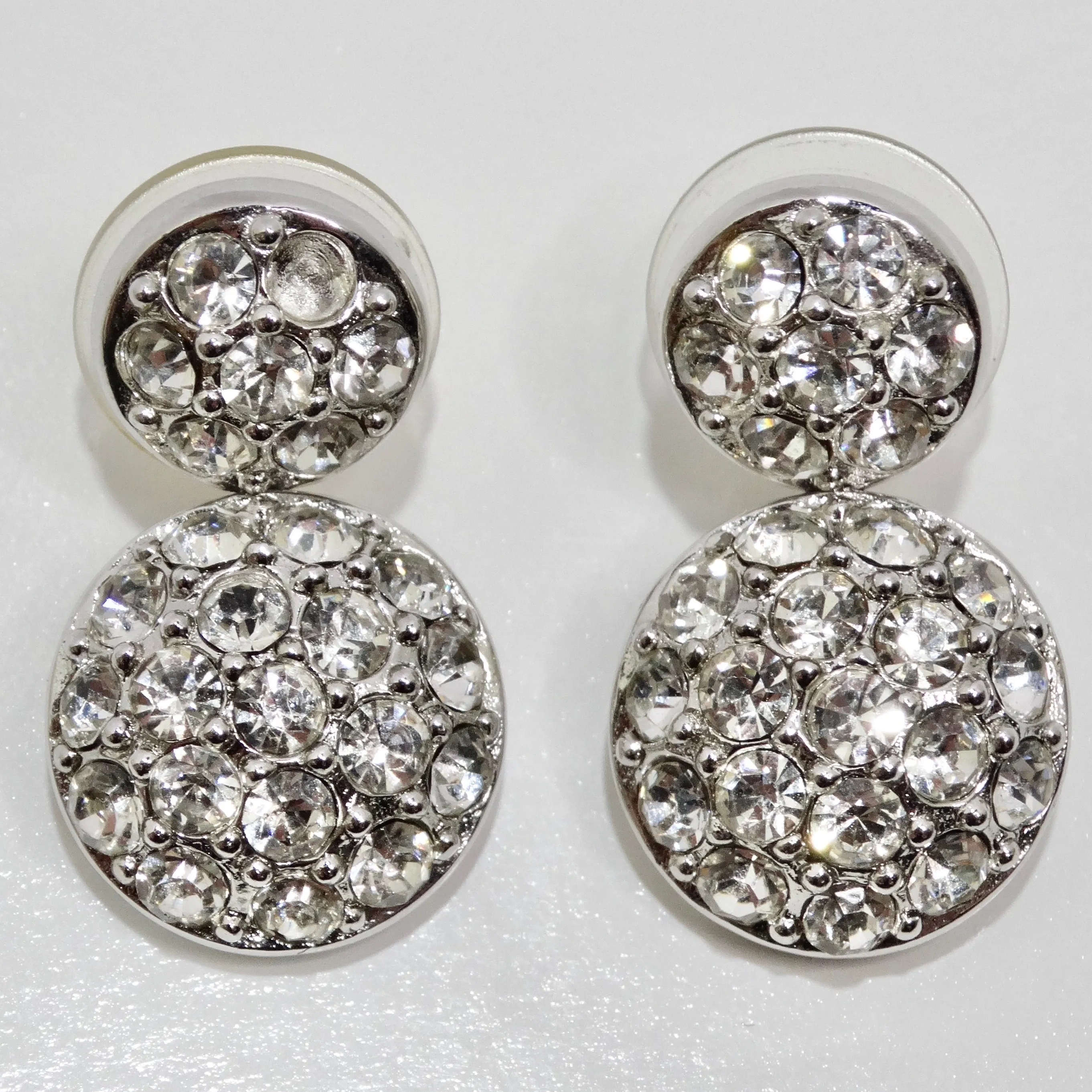 Christian Dior 1980s Rhinestone Dangle Earrings