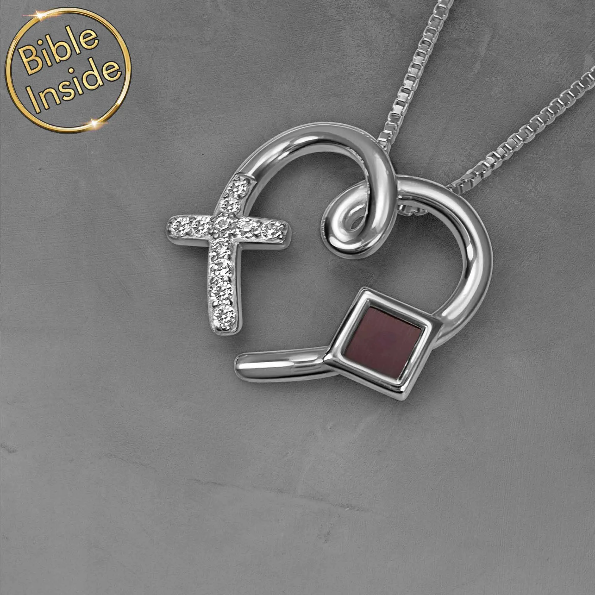 Christmas Gift For Christians with Nano Bible - Love Cross Pendant