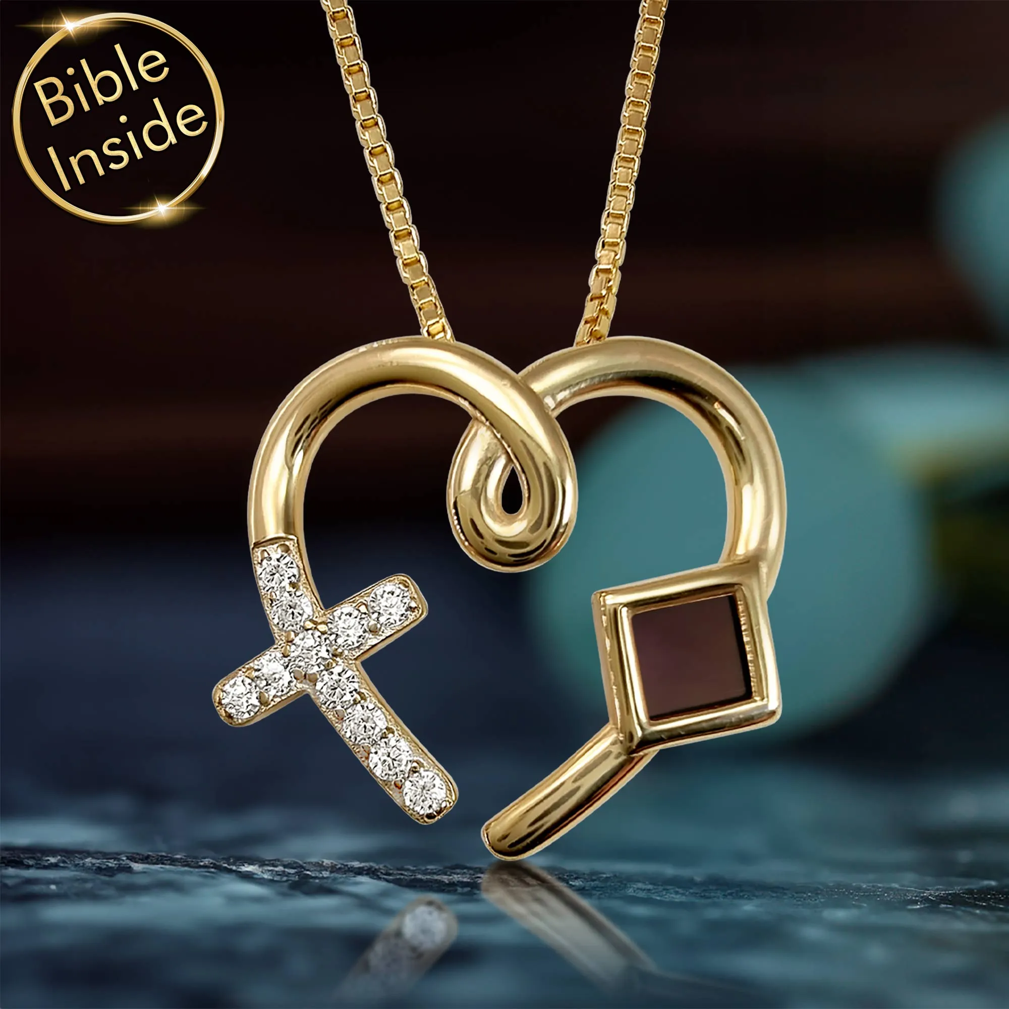 Christmas Gift For Christians with Nano Bible - Love Cross Pendant