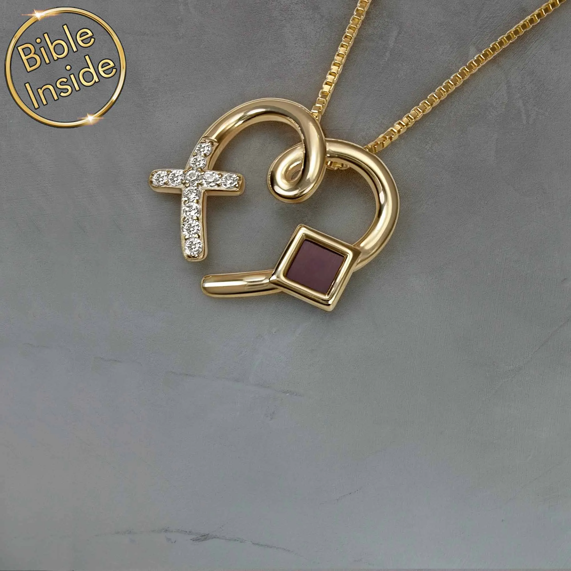 Christmas Gift For Christians with Nano Bible - Love Cross Pendant