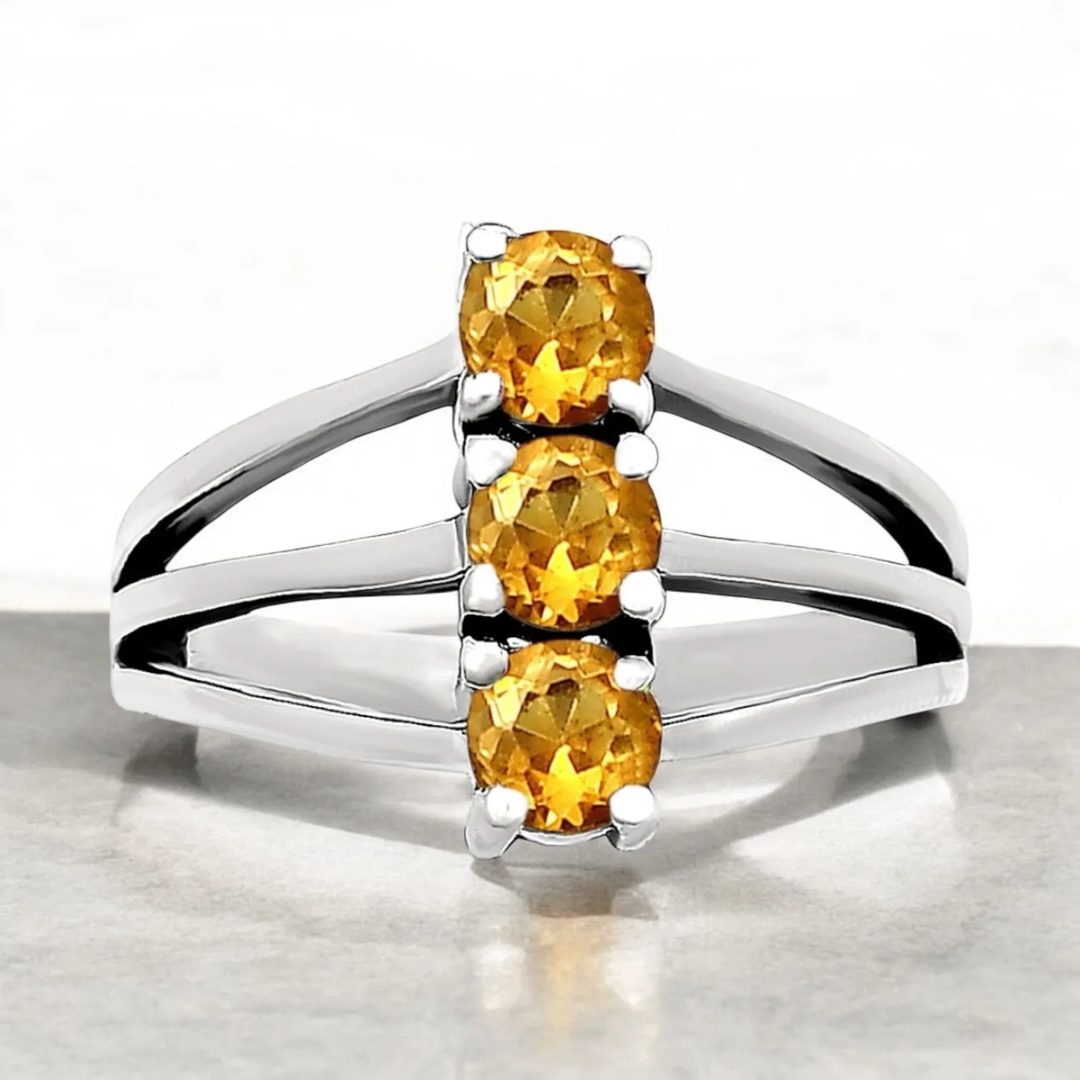 Citrine Solid 925 Sterling Silver Ring 5