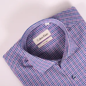 CK Purple & Blue Checkered Shirt