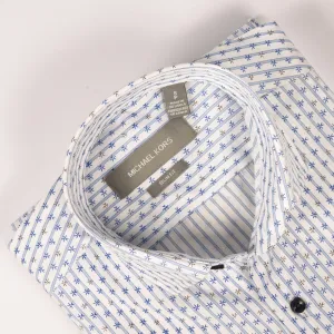 CK White & Blue Striped Printed Shirt
