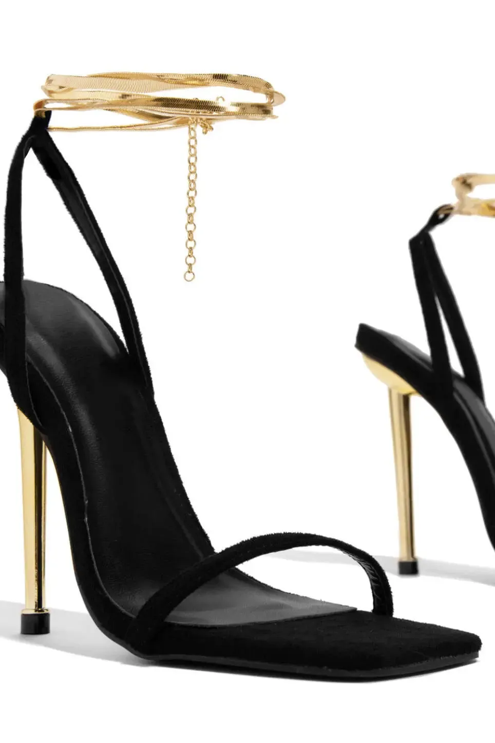 Clara - Square Toe Chain Woman's Shoes With Heels