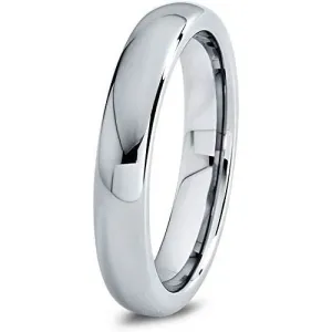 Classic Domed 4mm Highly Polished Women's Tungsten Carbide Wedding Band