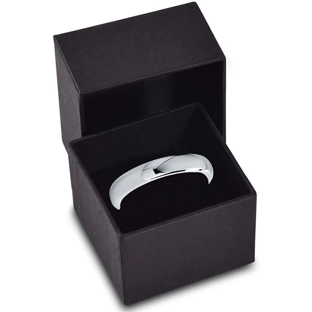 Classic Domed 4mm Highly Polished Women's Tungsten Carbide Wedding Band