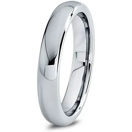 Classic Domed 4mm Highly Polished Women's Tungsten Carbide Wedding Band