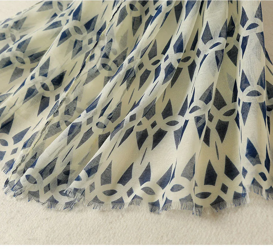 Classic Patterned Chiffon Scarf