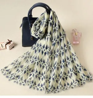 Classic Patterned Chiffon Scarf