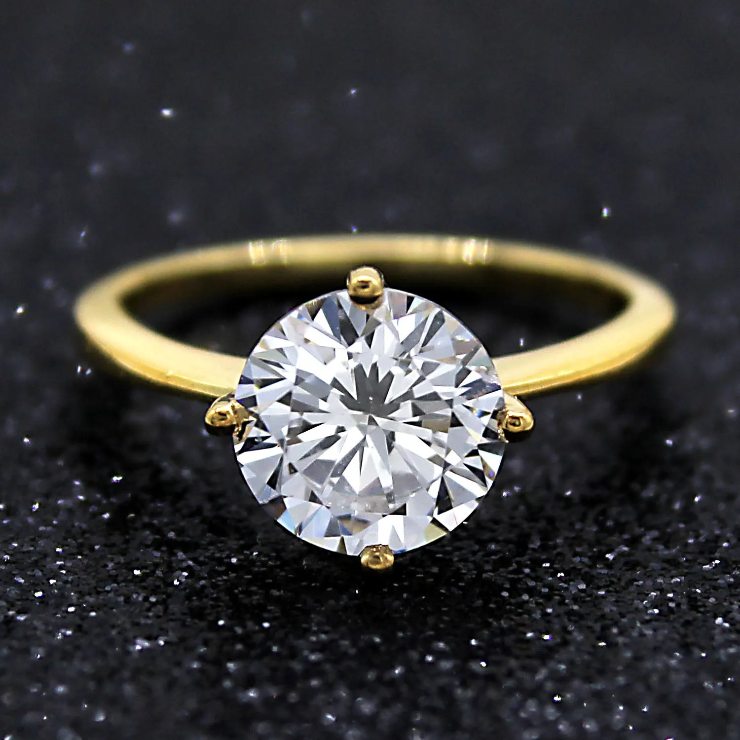 Classic Round Solitaire Simulated Diamond Engagement Ring