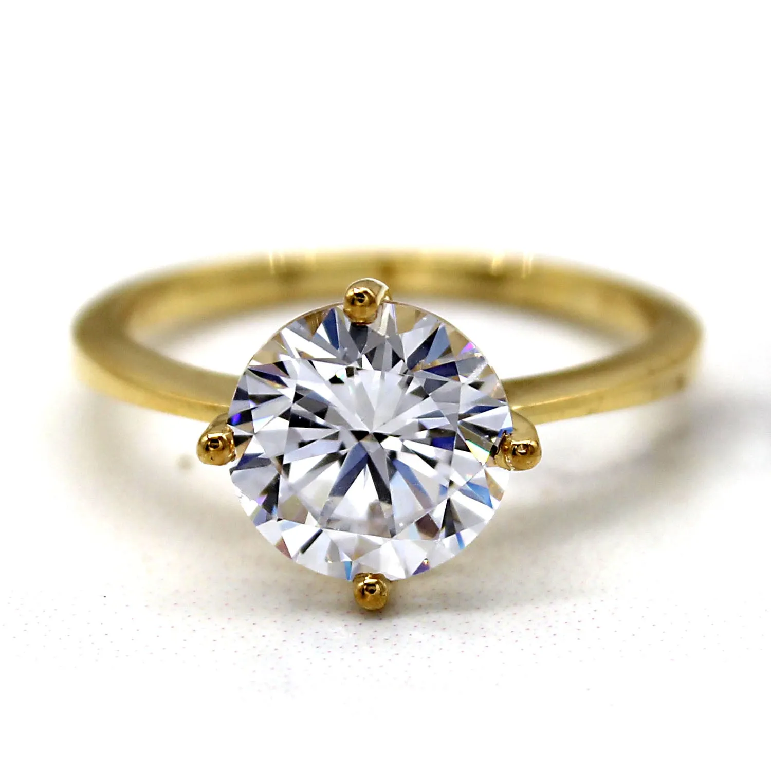 Classic Round Solitaire Simulated Diamond Engagement Ring