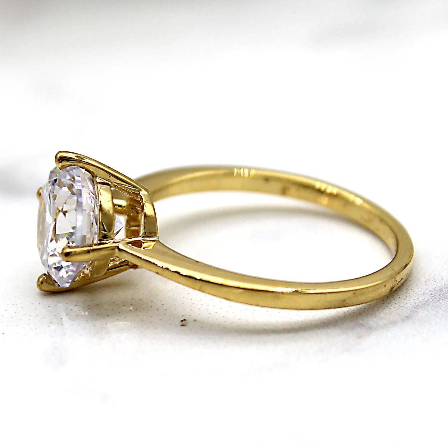 Classic Round Solitaire Simulated Diamond Engagement Ring