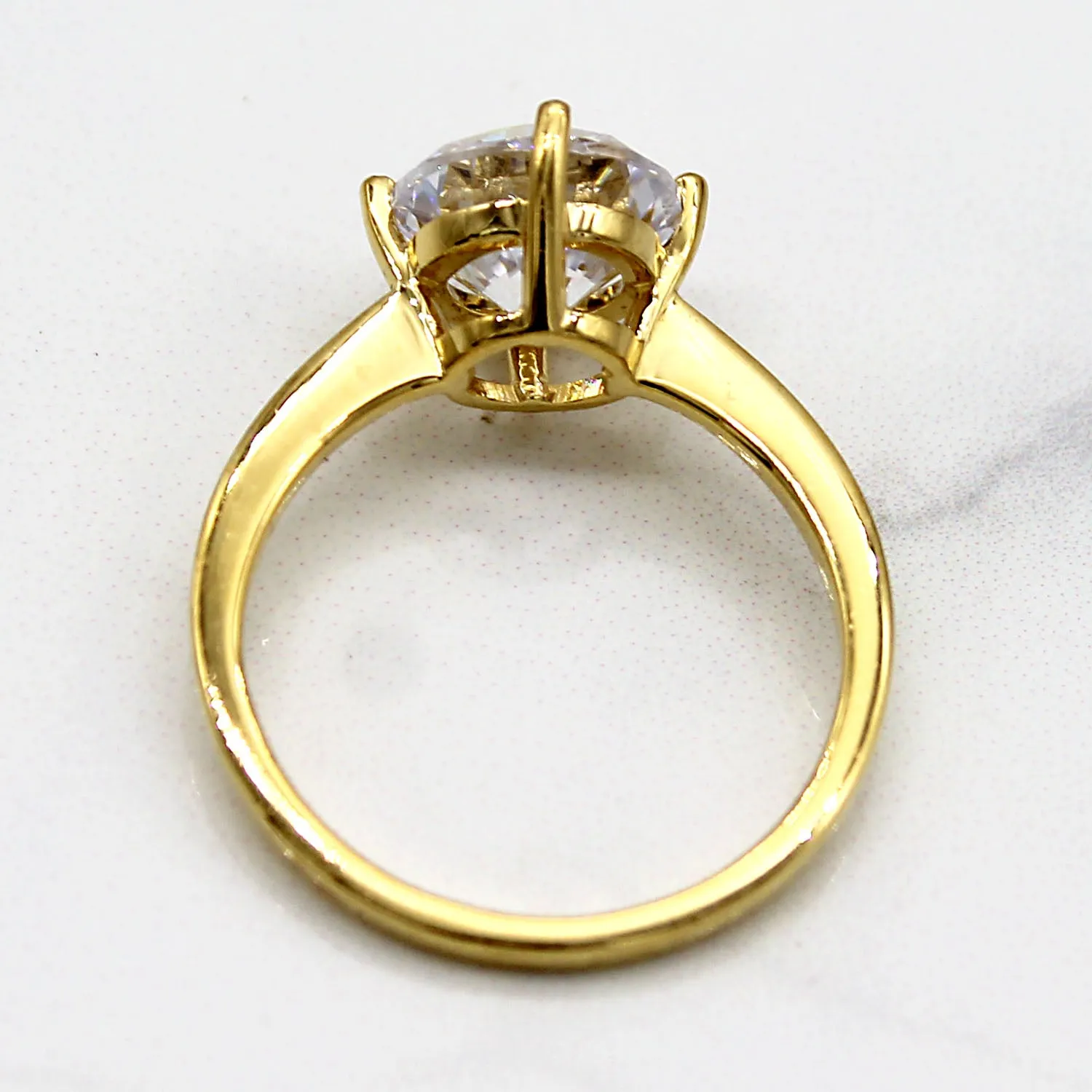 Classic Round Solitaire Simulated Diamond Engagement Ring