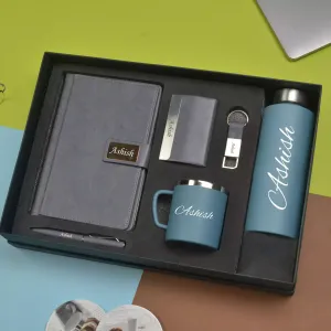 Classy Executive Diary   Classic Metal Pen   Classy Leather Metal Keychain   Classy Card Holder   Classic Smart Bottle    Stainless Steel Mug - Grey