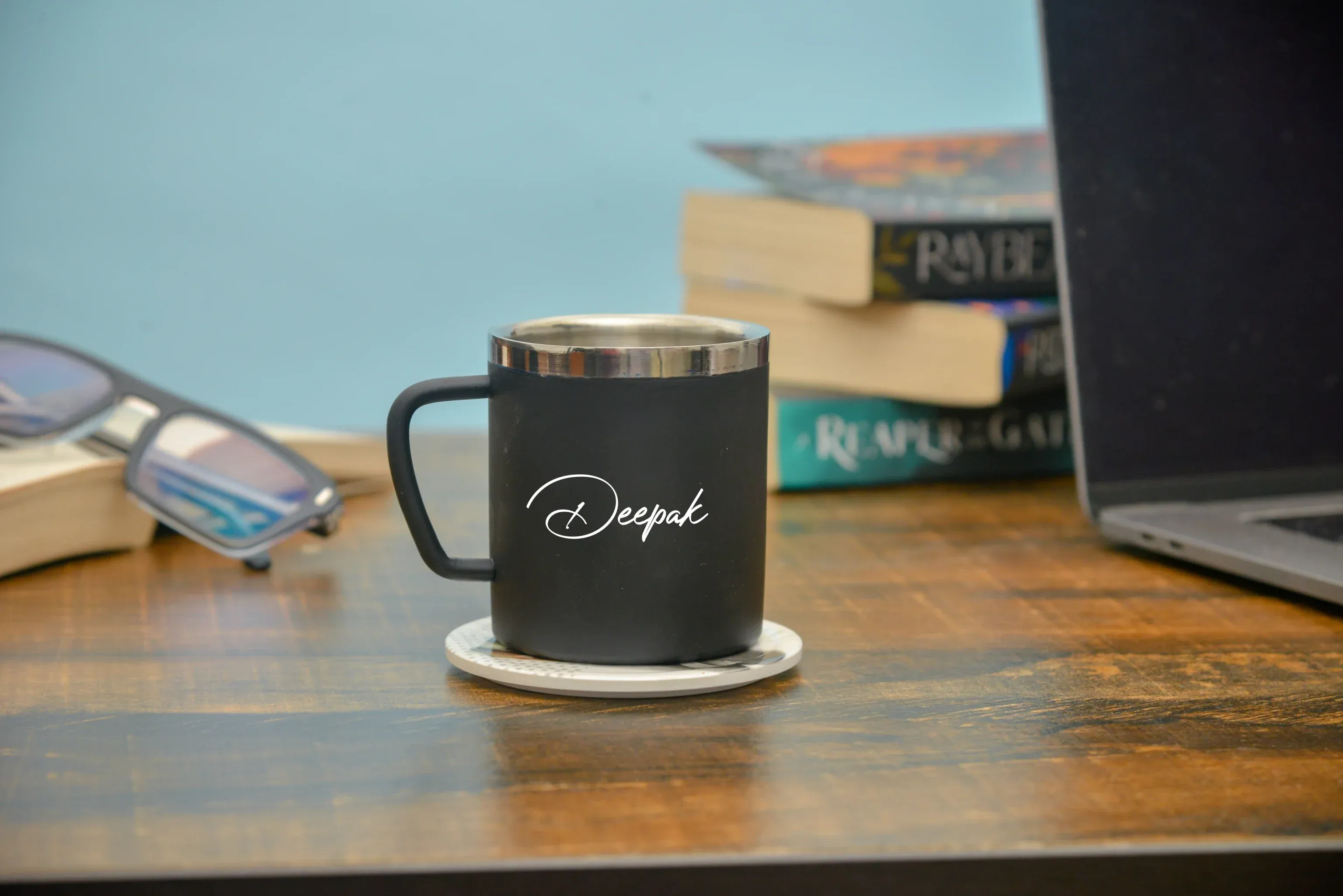 Classy Metal Flip Diary   Classic Metal Pen   Classy Leather Metal Keychain   Classy Card Holder   Classic Smart Bottle    Stainless Steel Mug - Black