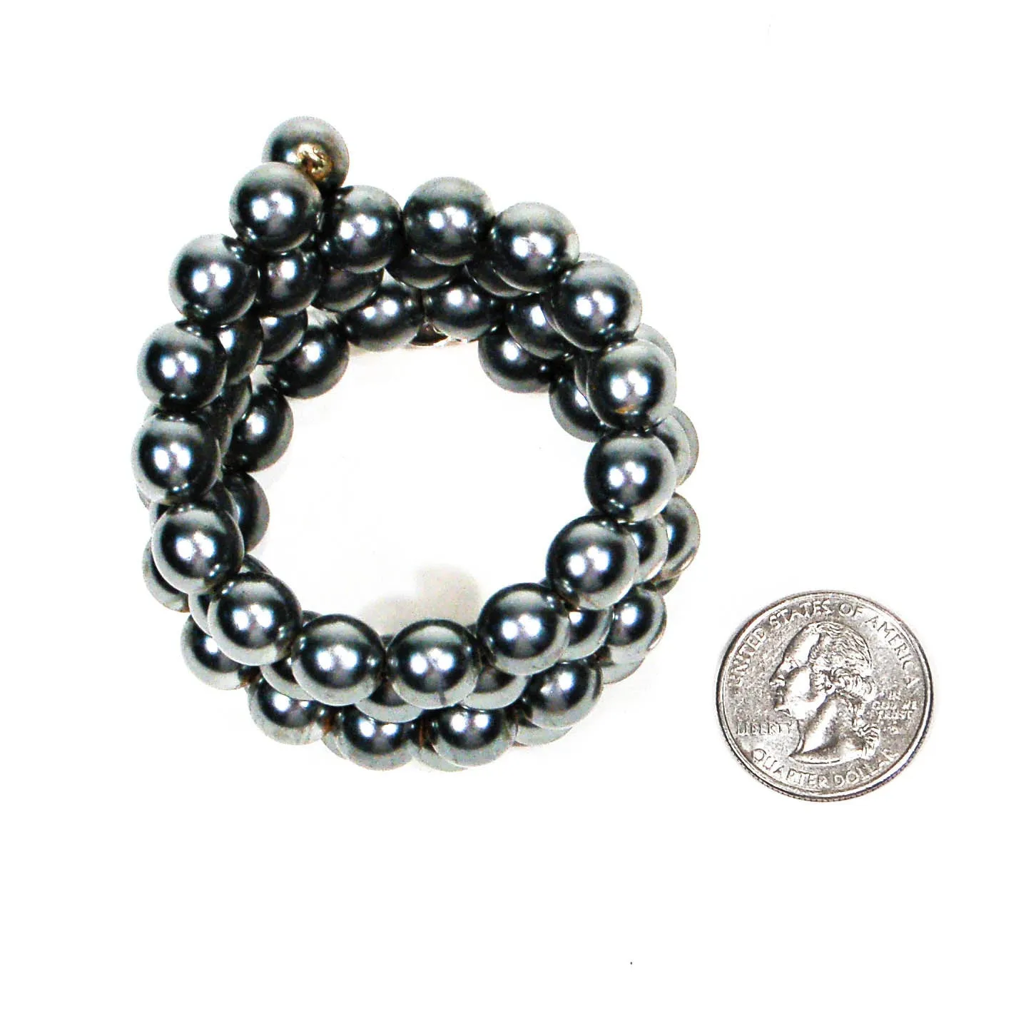 Coiled Black Pearl Adjustable Bracelet by KJL