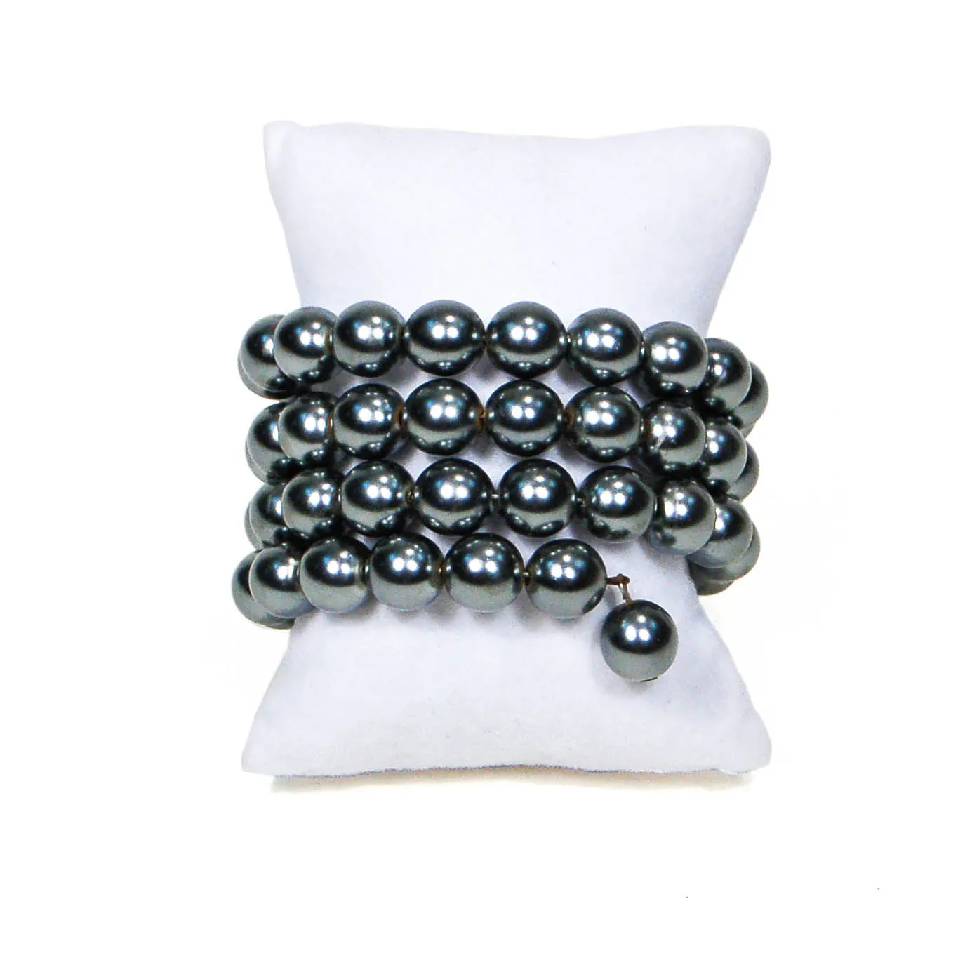 Coiled Black Pearl Adjustable Bracelet by KJL