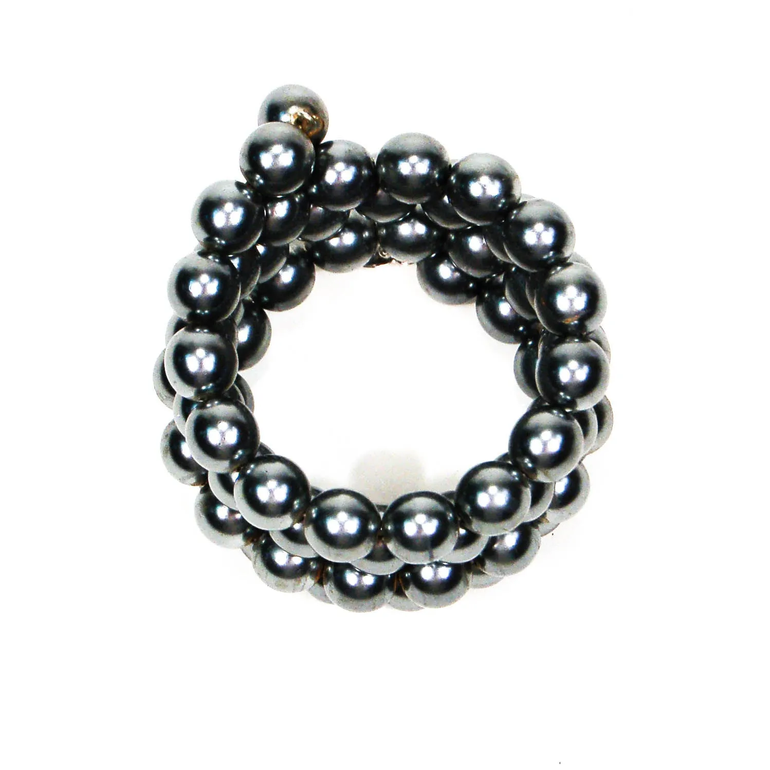 Coiled Black Pearl Adjustable Bracelet by KJL