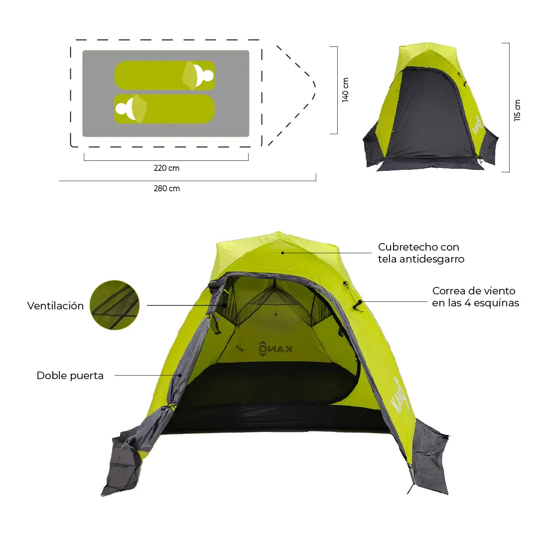 Combo Carpa Neltume Pro   Mat de Camping Yerba Loca   Saco de Dormir Aconcagua