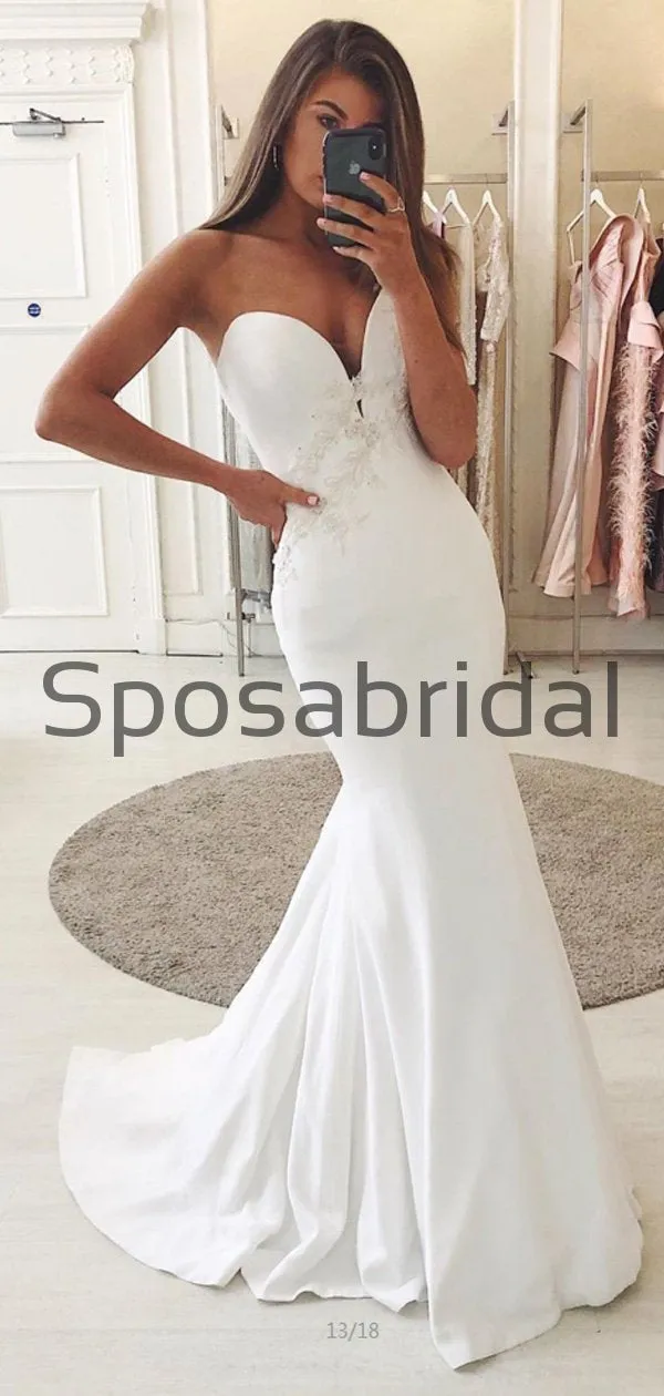 Country Satin Swetheart Mermaid Elegant Wedding Dresses, Prom Dresses WD0452