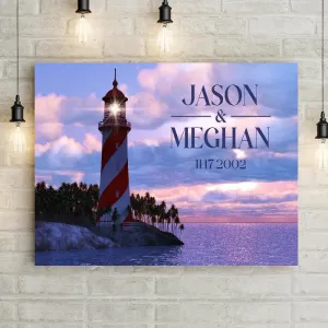 Couple's Lighthouse Personalized Premium Canvas