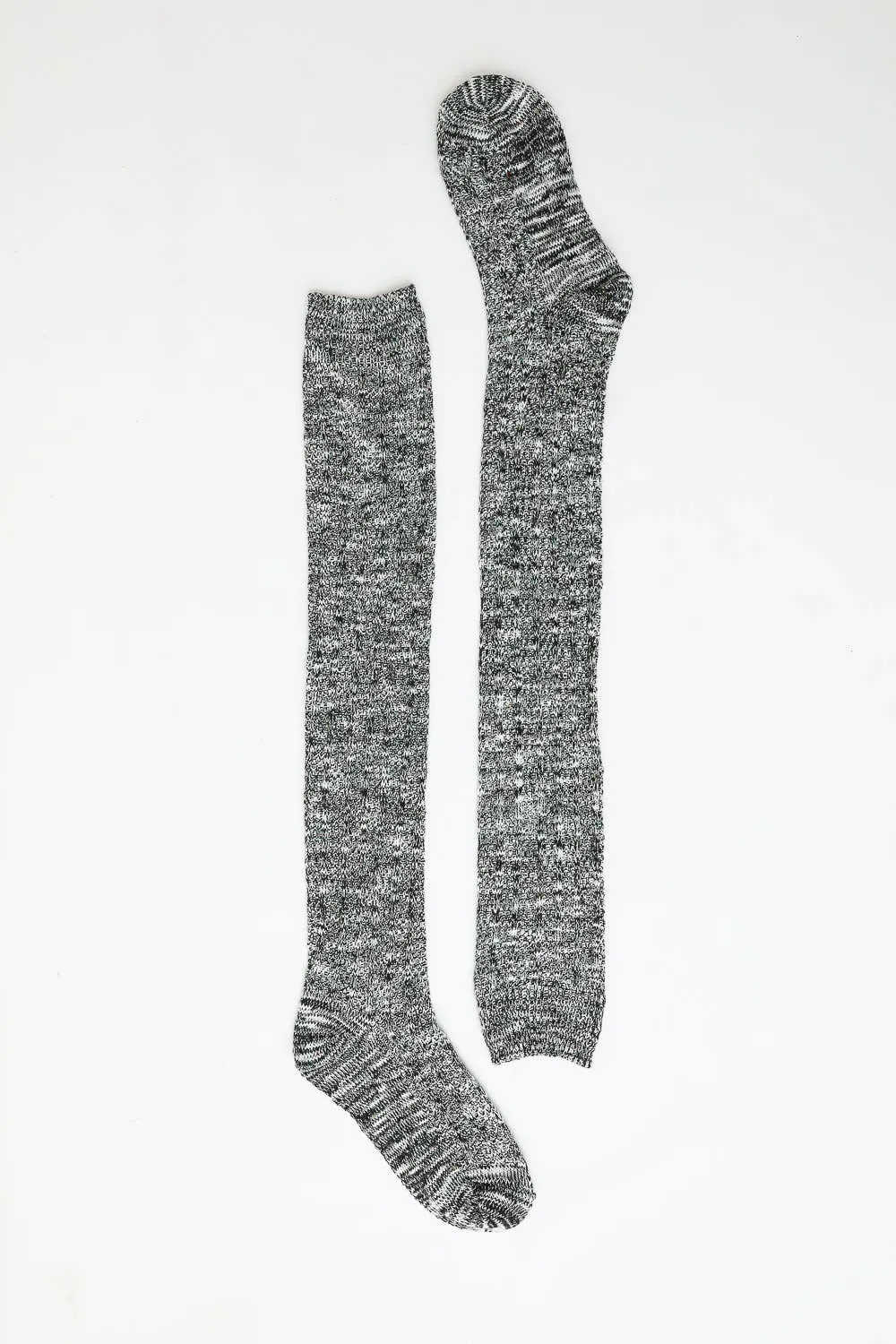 Cozy Speckle Knit Boot Socks: Grey