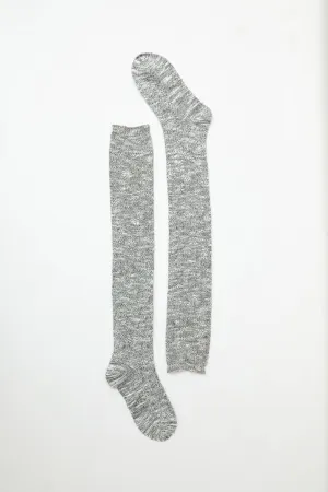 Cozy Speckle Knit Boot Socks: Grey