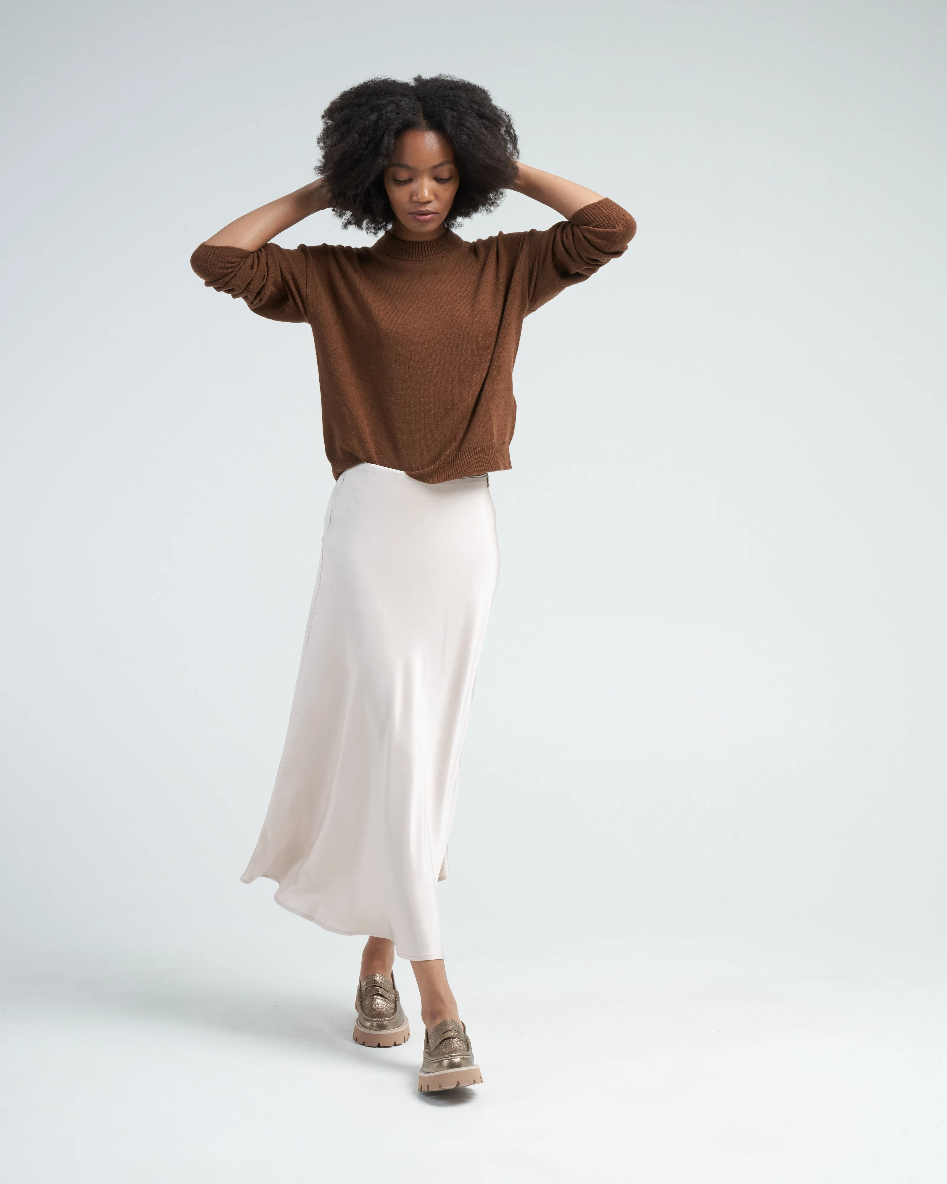 crewneck sweater - midbrown